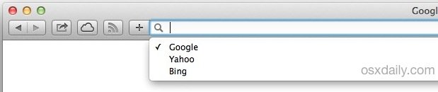 Empty recent searches in Safari