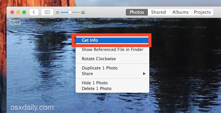 How to use photo exif information in Photos in Mac OS X.