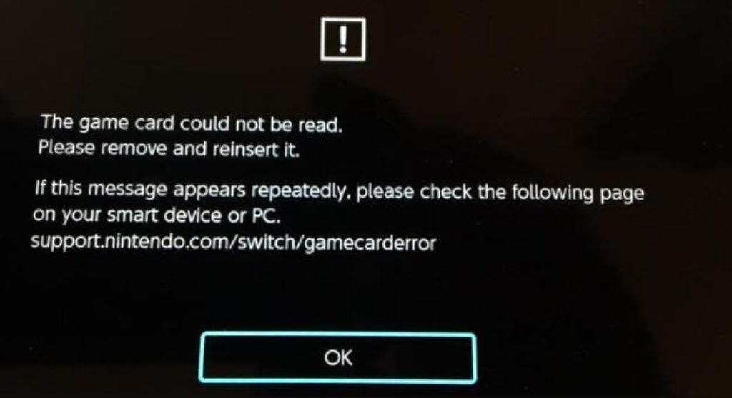 How to Fix ‘The Game Card Could Not be Read’ Error on Nintendo Switch