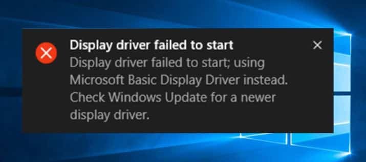 Fix 'Display Driver Failed to Start’ issue on Windows 